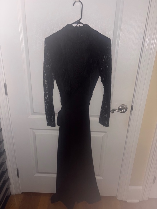 New York & Company Pants - New York & Company Black Lace Long-Sleeve Jumpsuit